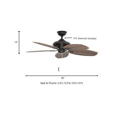 Hampton Bay Palm Beach Indoor/ Outdoor Natural Iron Ceiling Fan - Afbeelding 3