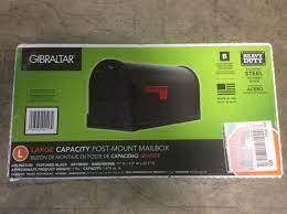 Gibraltar Galvanized Steel Post Mount Arlington Textured Black Mailbox - Afbeelding 3