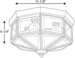 Progress Lighting Beveled Glass 4 Light 11inch Antique Bronze Flush Mount Ceiling Light - Afbeelding 3