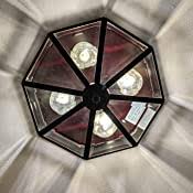 Progress Lighting Beveled Glass 4 Light 11inch Antique Bronze Flush Mount Ceiling Light - Afbeelding 2