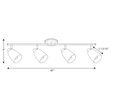 Progress Lighting Wisten 4-Light 40inch Brushed Nickel Close-to-Ceiling Ceiling Light - Afbeelding 2